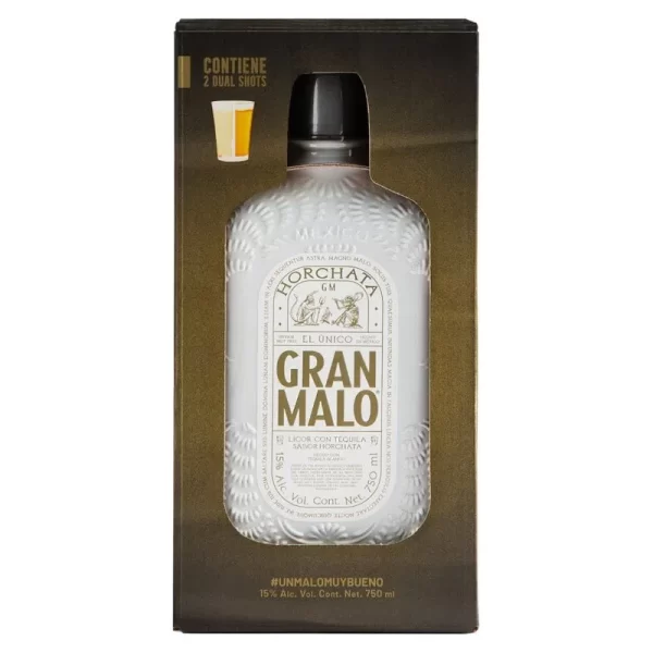 TEQUILA GRAN MALO HORCHATA 750ML C/2 SHOTS